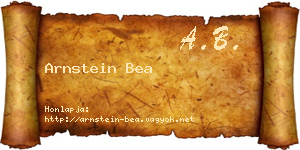 Arnstein Bea névjegykártya